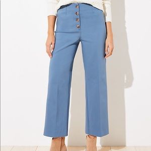LOFT | Button Front High Waist WideLeg Ankle Pants